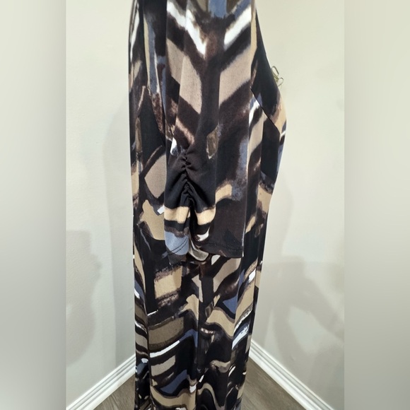 I.N. Studio Maxi Dress Short Sleeves Rich Colors Geometric Pattern size 14W - Picture 4 of 10
